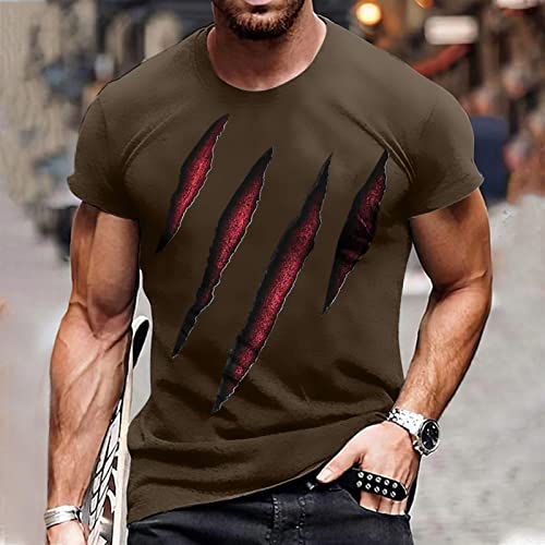 For Dad Men's Fashion Clothes Summer Short Sleeve Collar Sweat-Absorbing Retro Print Fashion Pullover Top #TOP1