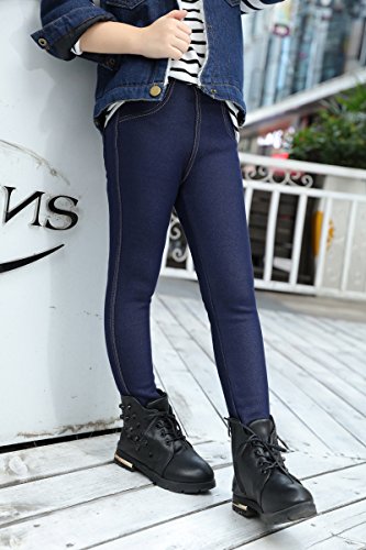 Cresay Kids Toddlers Girls Fleece Lined Jeans Legging Warm Pants4