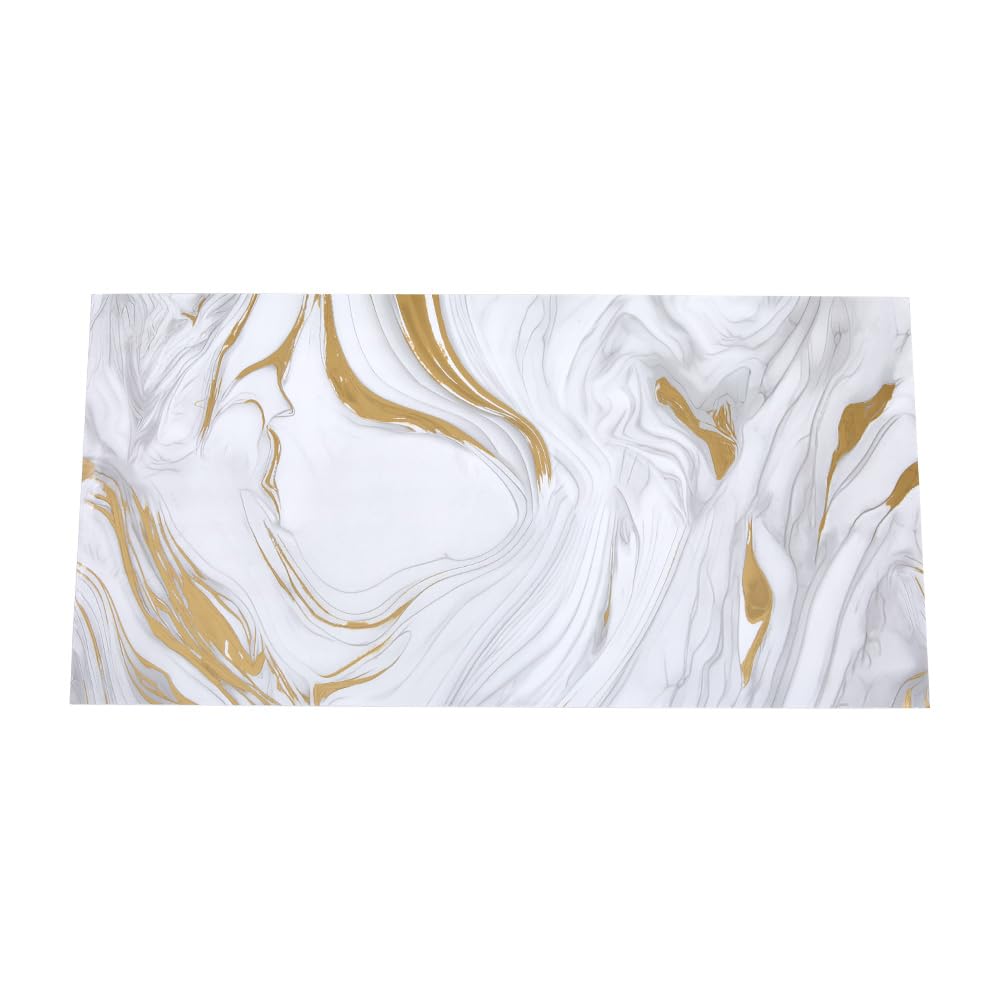 INMOZATA Self Adhesive Marble Wall Tiles 10 Pack 60x30cm Thickened PVC Waterproof Oilproof Fireproof Peel and Stick Wall Panels,Grey Gold Marble Stick on Tile Stickers for Kitchen Bathroom Home Decor