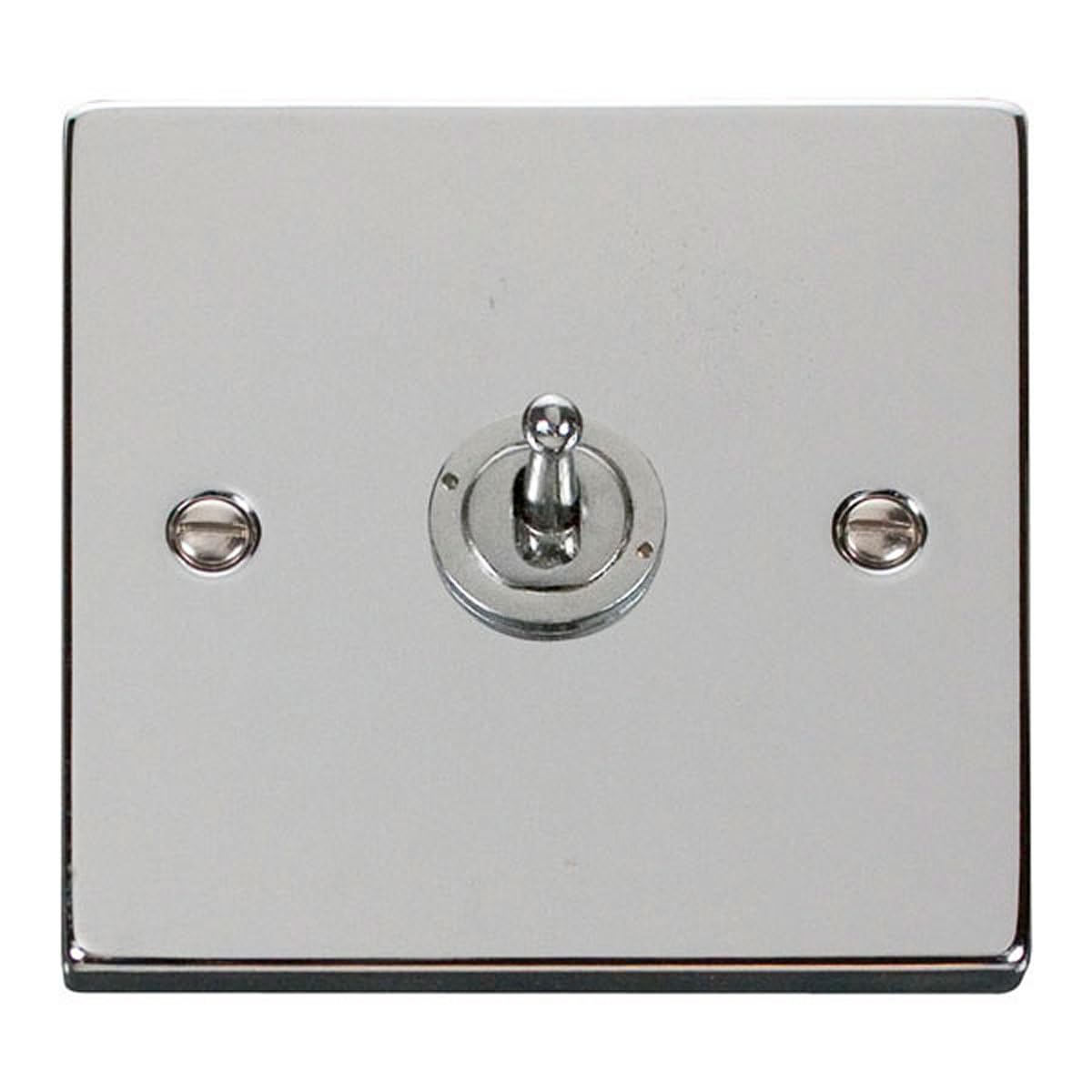 Click Polished Chrome 1 Gang 2 Way 10Ax Toggle Light Switch