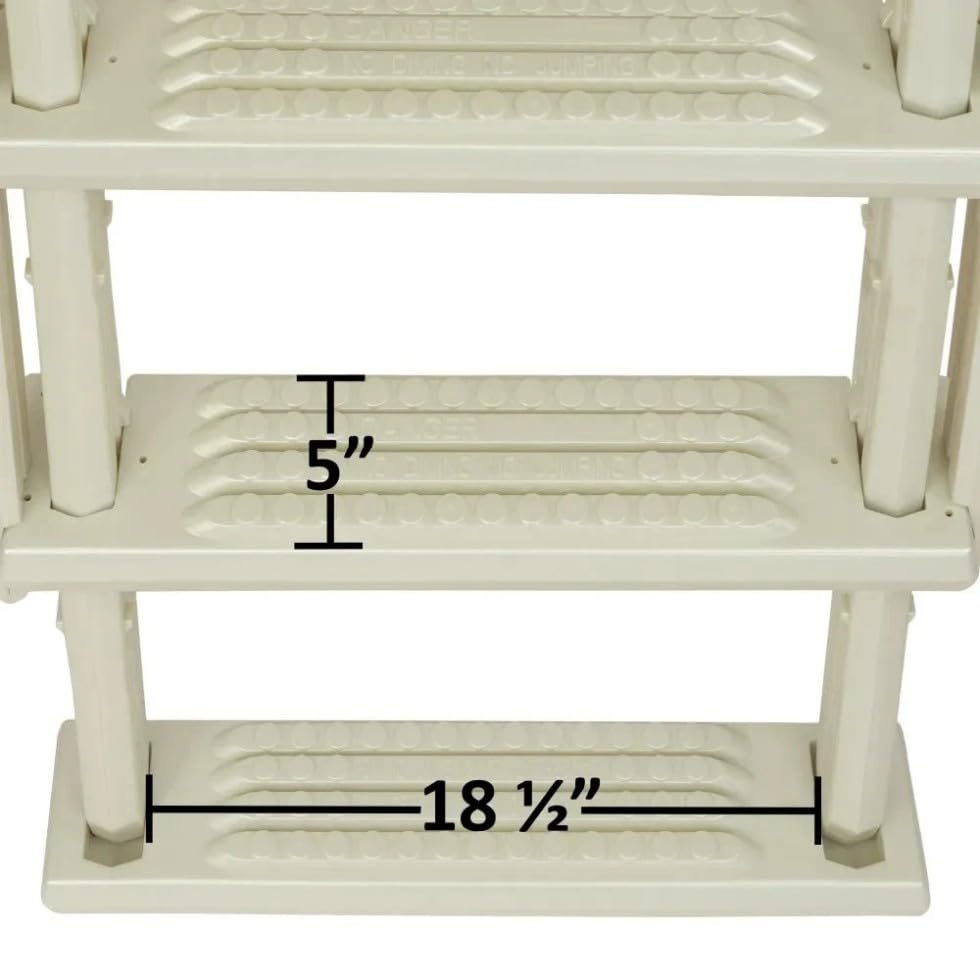 Escalera de seguridad plegable para piscina color blanco perla miniatura 6