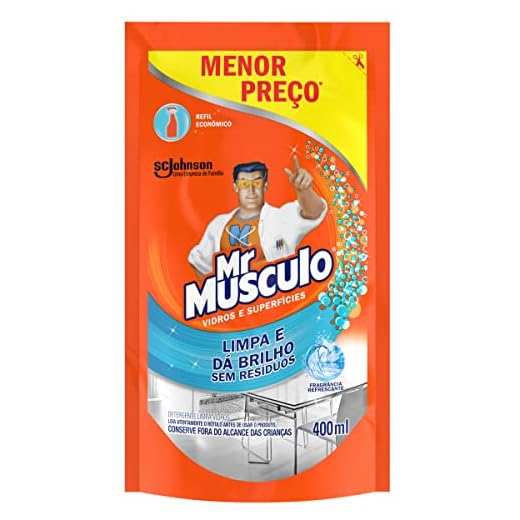 Mr. Músculo Limpador Limpa Vidros Líquido Refil 400ml