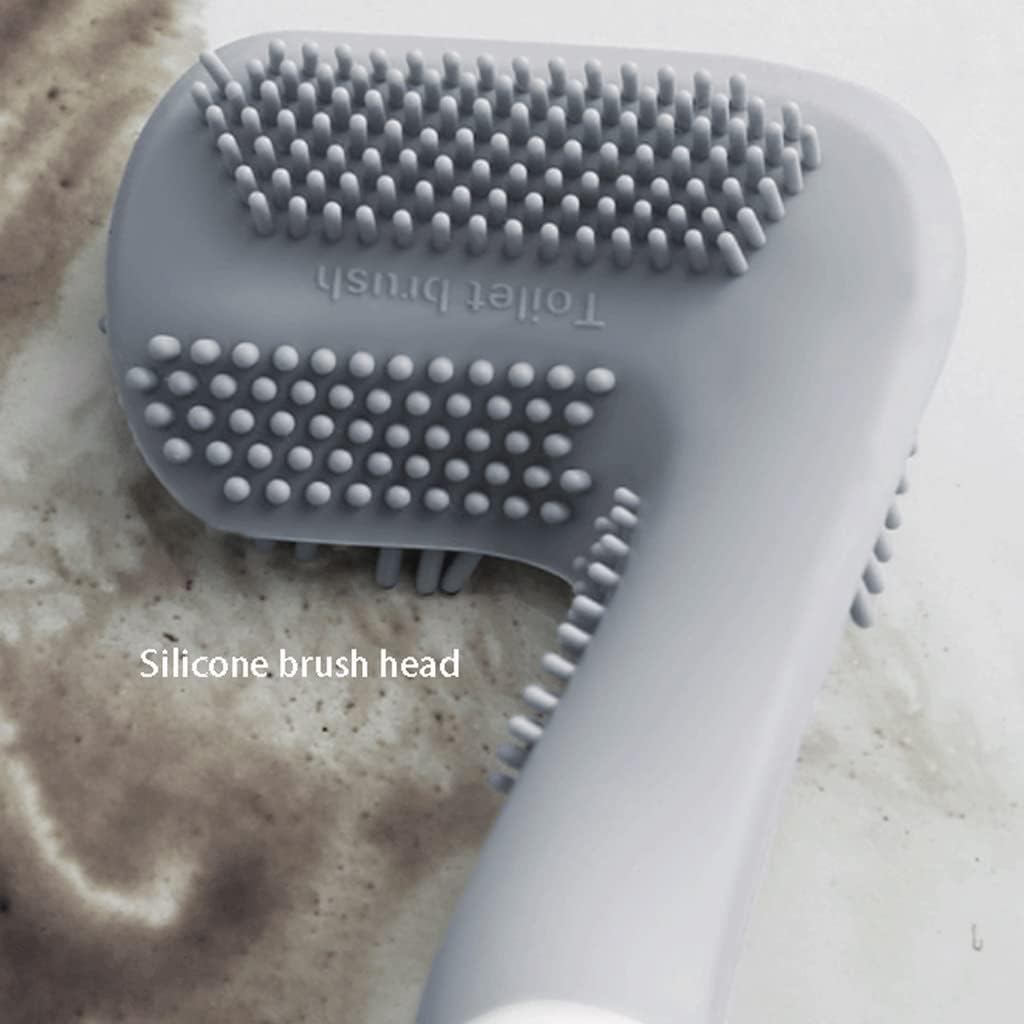 Hardwearing Golf Brush Toilet Brush，Toilet Brush and Holder，360° No Dead Corner Flexible Toilet Bowl Brush，No-Drilling Toilet Scrub Brush Easy to Dry (Color : White)