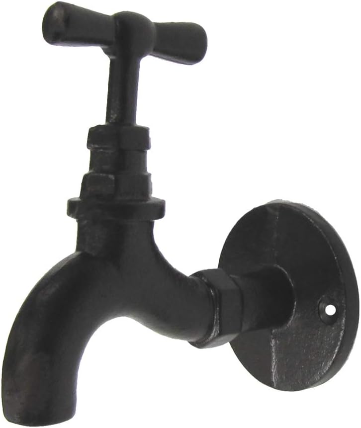 Treasure Gurus Metal Water Faucet Wall Hook Spigot Kitchen Hand Bathroom Towel Holder Rustic Decor