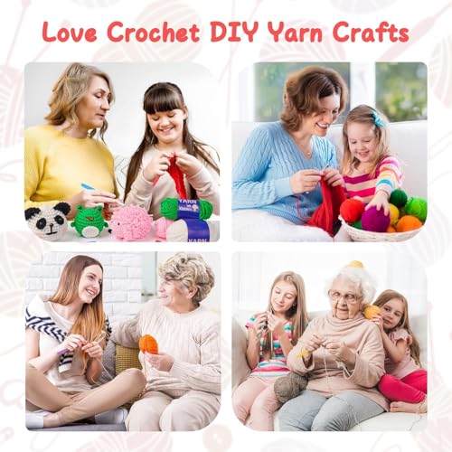 Image of Crochet Kit with Soft Grip Handles - Full Crochet Hook Set for Beginners & Yarn Lovers - Ergonomic Crochet Tools for DIY Craft & Gifting