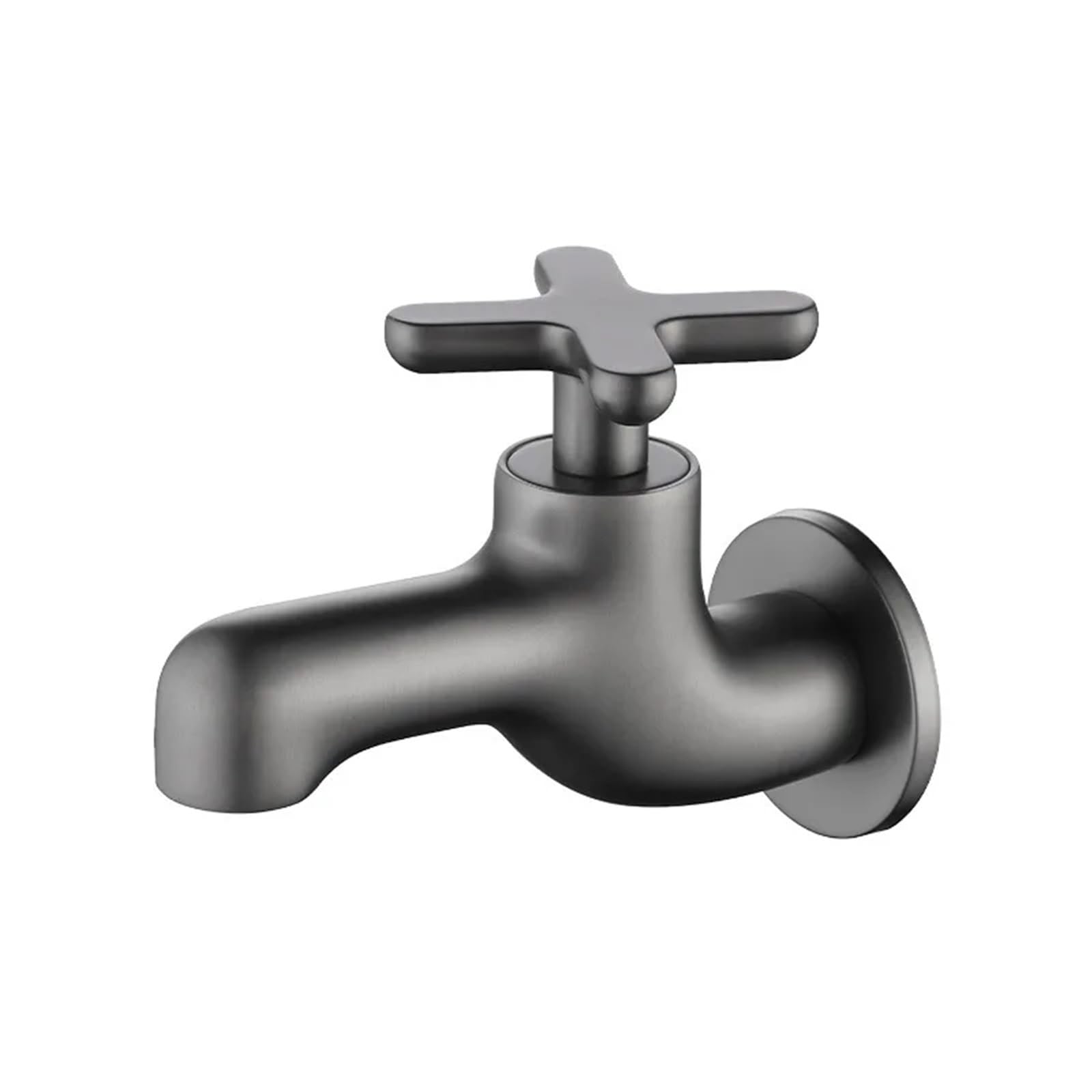 Zrhwspd Grey Outside Garden Tap Mop Pool Faucet Soild Brass Gray Black Wall Mounted Creative Single Cold Balcony Washbasin Outdoor Garden