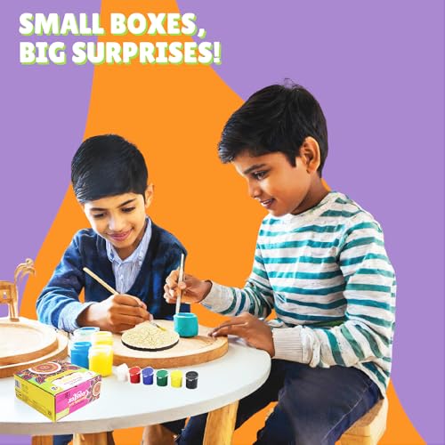 Image of Kalakaram Mini DIY Macrame Rainbow Making Craft Kit | DIY On-The-Go Art & Craft Activity Kit for Kids | Birthday Return Gift & Party Favor for Girls & Boys Ages 4, 5, 6, 7 Years