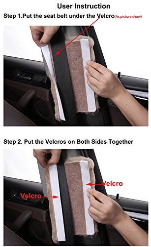 U&M Authentic Sheepskin Auto Seat Belt Cover Shoulder Seatbelt Pad For Adults Youth Kids Toddlers - Car, Truck, Suv, Airplane,Camera Backpack Straps - Genuine High Density Soft Australian Wool #TOP6