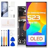 Sostituzione dello schermo OLED per Samsung Galaxy S23 Ultra 5G - per Samsung S23 Ultra LCD Display per Galaxy S23 Ultra LCD Digitizer Touchscreen Pannello di Vetro Assemblaggio con Telaio SM-S918B