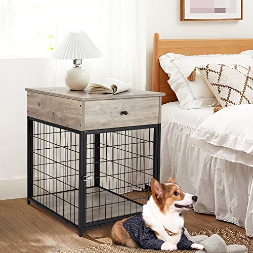 IDEALHOUSE Furniture Dog Crates, Style Wood Dog Kennel End Table, Dog House Indoor Use, Chew-Proof, Flip Top Storage⦠- Image 3