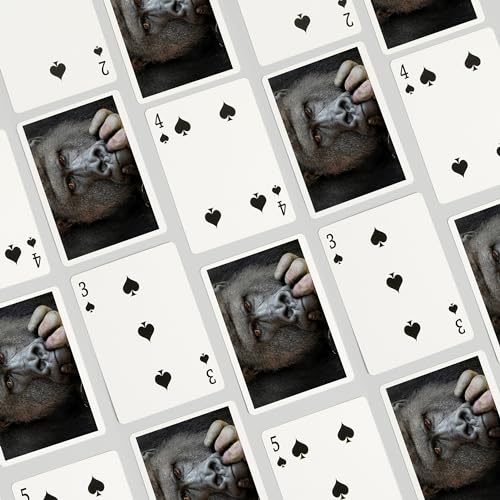 Lantern Press Gorilla Face 52 naipes tamaño póker miniatura 4