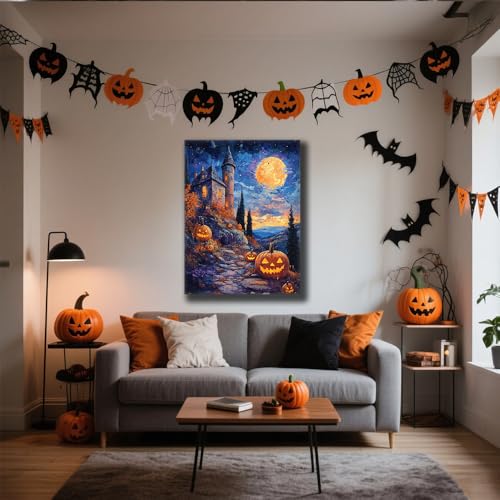 Toile murale d'Halloween grand format pour décorer sans effort - 3