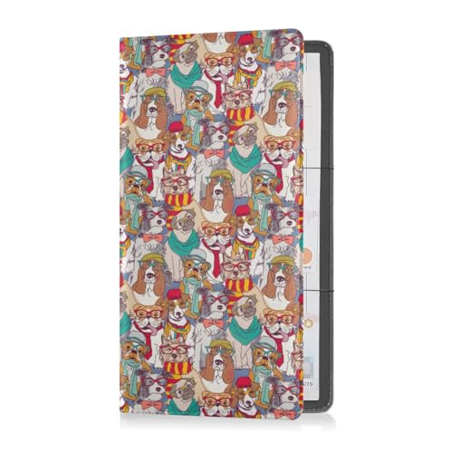 Passport Holder Women Christmas Plaid Checkered Tartan PU Leather Covers Travel Accessory 5.7 x 4.3in