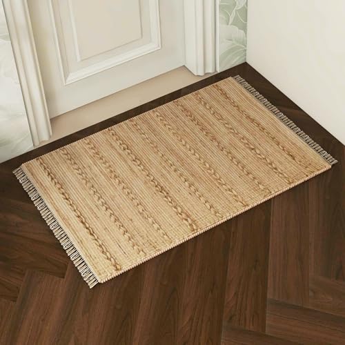 Tapete decorativo de yute Eco Crave 2x3 ft marrón miniatura 2