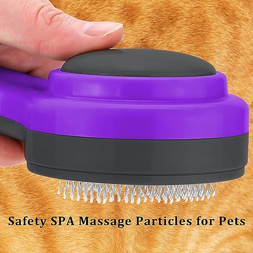 Cat Brush, Cats Grooming Self-Cleaning Brush for Indoor Cats Slicker Brushes for Dogs Short Long Hair Pets Shedding Easy Remove Kittens Cats Loose Undercoat Combs