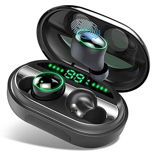 Wireless Headphones, IPX8 Waterproof TWS Bluetooth 5.0 Headphones 150H 3500mAh with Charging Case