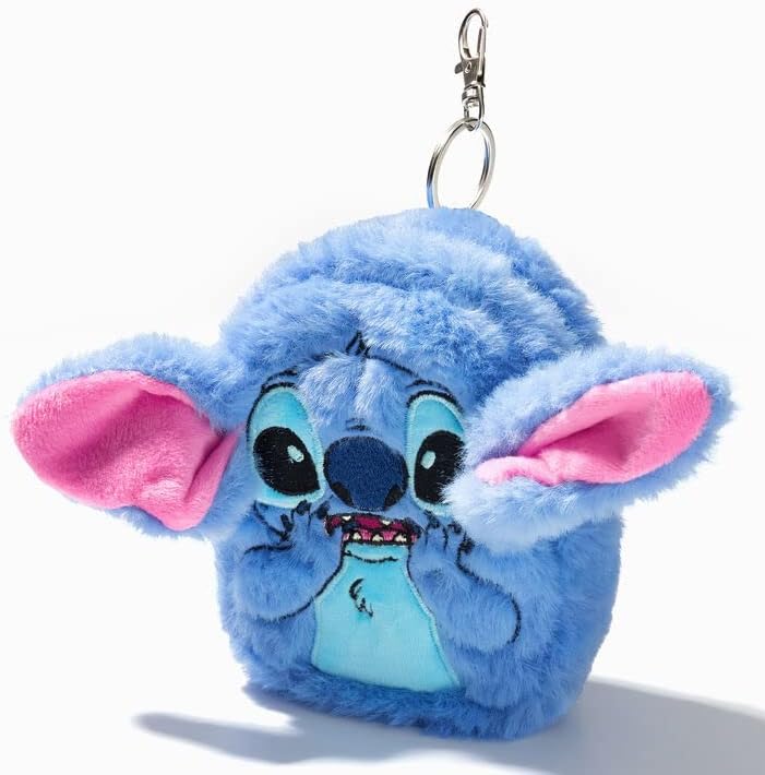 Claire's Disney Stitch Keyring Soft Plush Mini Bag with Zip Keychain