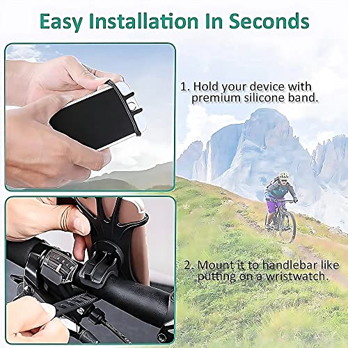 Image of Motorcycle Holder Stand Bicycle Holder 360 Degree Rotating Bike Stroller Silicone Snap Easy Installation Holder (Black)