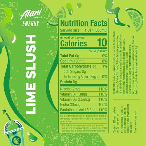 Alani Nu Lime Slush Sugar Free Energy Drink (Pack of 12) - image 2