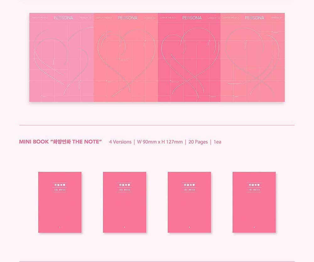 BTS MAP OF THE SOUL : PERSONA Album 4 VER FULL SET. 4ea CD+4ea Photo Book(each 76p)+4ea Mini Book(each 20p) +4p Photo Card+4p Post Card+4p Photo Film K-POP SEALED+TRACKING NUMBER