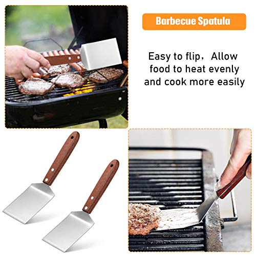 2 Pieces Small Brownie Cookie Spatula Metal Stainless Steel Spatula With Wooden Handle Heavy Duty Spatula For Kitchen Cooking Chef Baking Scraper Turner, 2.5 X 8.2 Inch1 #TOP4