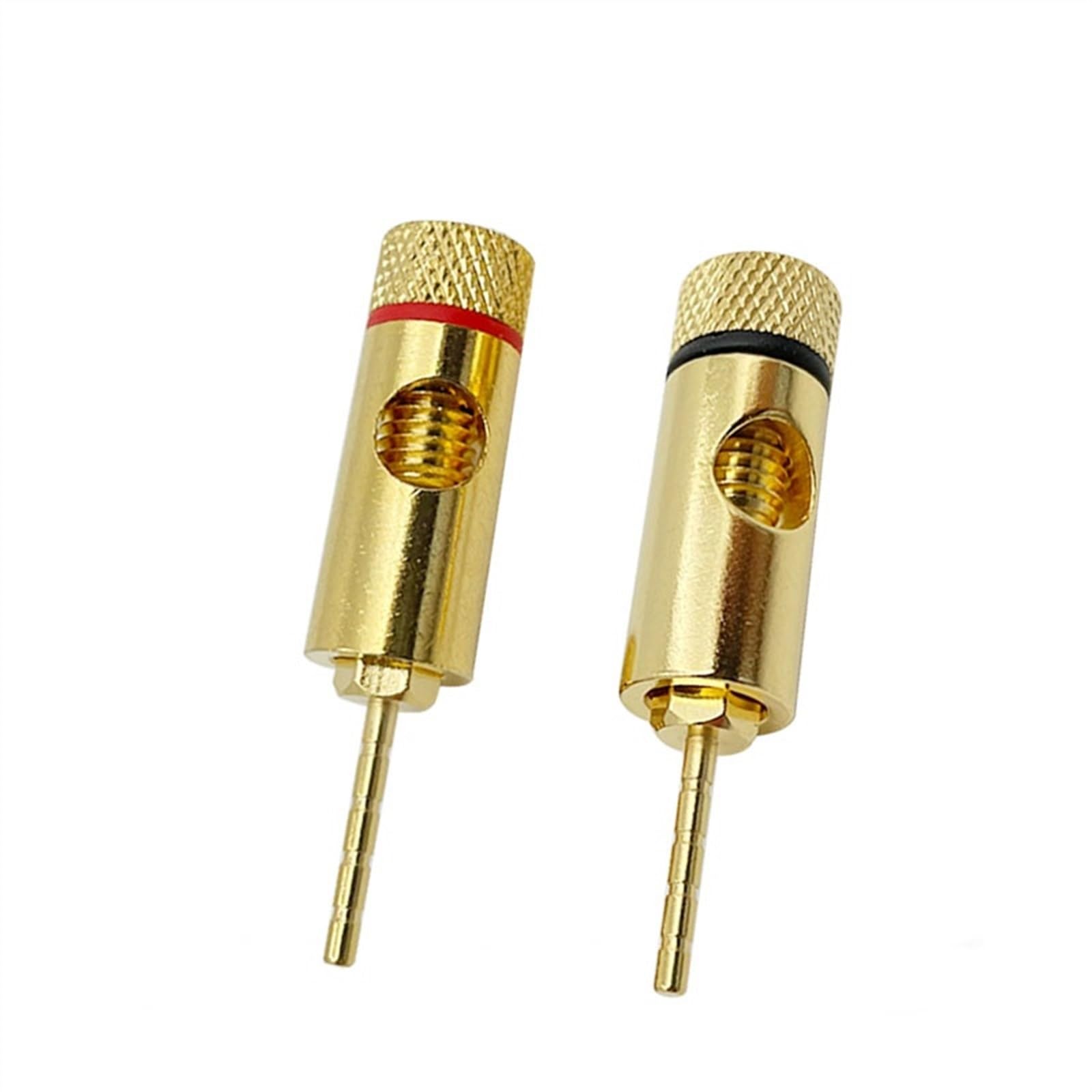 Adaptateur de fiche Banane en cuivre plaqué Or, Broche de 2mm, bornes Banane à Broche Droite, fiches de Haut-Parleur, connecteur de câblage, 8 pièces/4 Paires(8 Red)