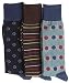 Soxmile Mens Big and Tall Fashion Crew Socks - Dots, Dot-Stripe, Stripe