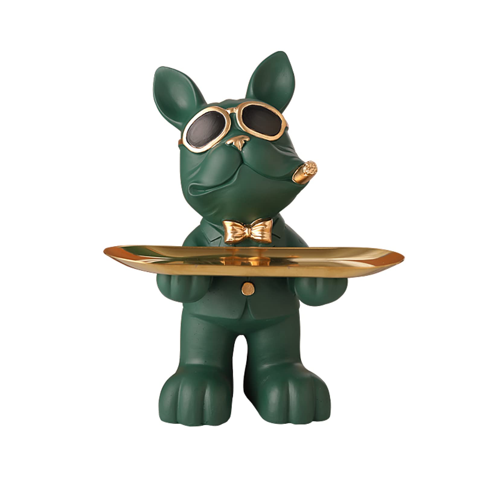 Statue bouledogue table basse salon entrée bureau rangement décoratif