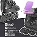 Professional Inline Skates for Women Men, COSMOID Roller Skate Blades Adult Male Female, Size 5-13，Professional Fitness Roller Skates Blades for Unisex (Black, USM10-10.5/USL10.5-11)