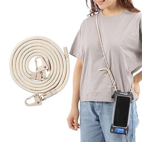 [sweetleaff] スマホ ショルダー ストラップ 太め iphone 携帯 肩掛け 首掛け 紐 頑丈 2点吊り ネックストラップ メンズ レディース 6色 (ベージュ)