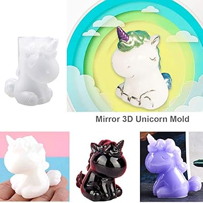 EuTengHao 20Pcs 3D مجموعة أدوات قوالب راتنج الحيوانات تتضمن 8 قوالب صب راتنج كبيرة قوالب سيليكون إيبوكسي واضحة 2 كأس قياس 10 عصي خشبية لراتنج الحرف DIY
