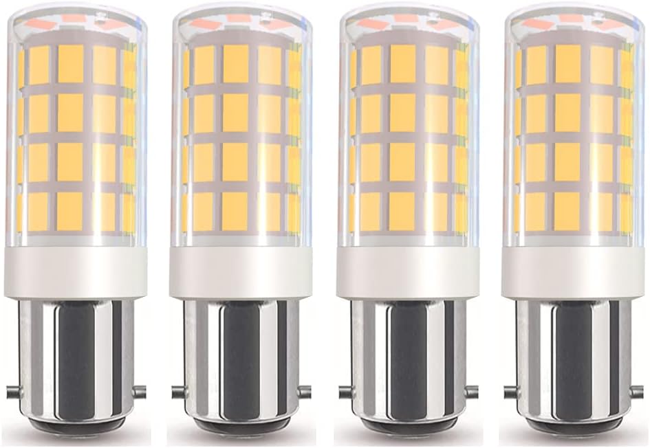 BA15D LED Bulb 15T7DC Base Sewing Machine Light Bulbs Double Contact Bayonet Base 120Volt for kenmore, featherweigh,singer,brother,antique,8W(80W Halogen Equivalent)4-Pack(Daylight White 6000K)