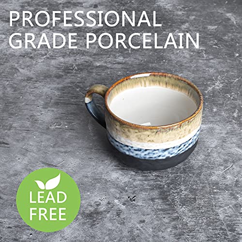 Bosmarlin Jumbo Latte Mugs Set Of 2, 16 Oz, Large Stoneware Mug For Coffee, Soup, Cappuccino, Hot Chocolate, Dishwasher And Microwave Safe (Black, 2) #TOP2