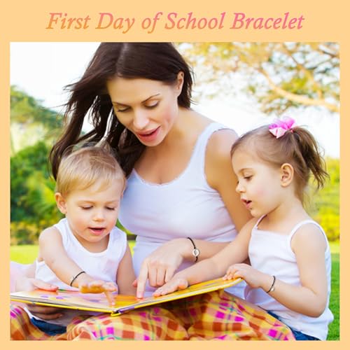 SmileBelle Kindergarten Bracelet Mommy and Me, First Day of School Bracelet for Son Daughter as Back to School Gifts from Mom Dad, 1st Day Kindergarten Jewelry Matching Girl First Day of School Outfit2