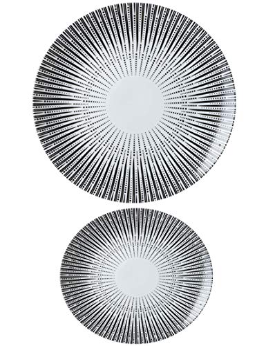 wuxafe Placa De Cerámica De 2 Personalidad Platos Plato Plano Cena Platos Redondos Postre Bodas Cumpleaños Fiestas Navidad