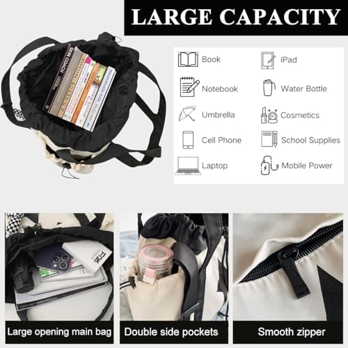 Image of GUSTAVE Men's Canvas Messenger Bag, Double Layer Zipper Satchel for 15.6'' Laptop, Retro Crossbody Shoulder Bag with Handle & Extra Pocket, Lightweight Travel, School & Commuter Day Bag