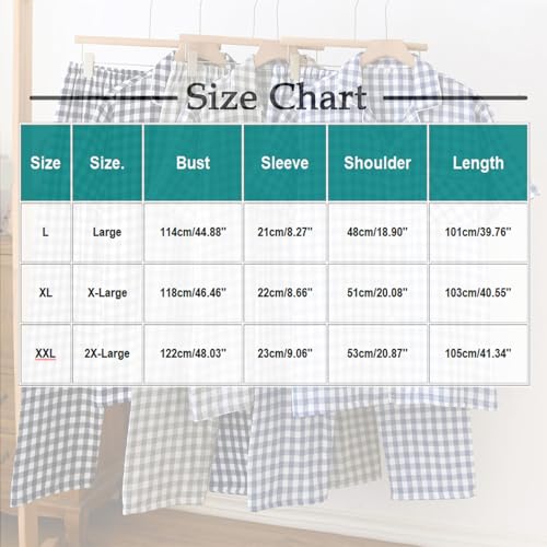 Mens Casual Lightweight Pajama Set Sleepwear Long Sleeve Pj Sets Button Down Lounge Suit Plaid Pajamas Homewear3