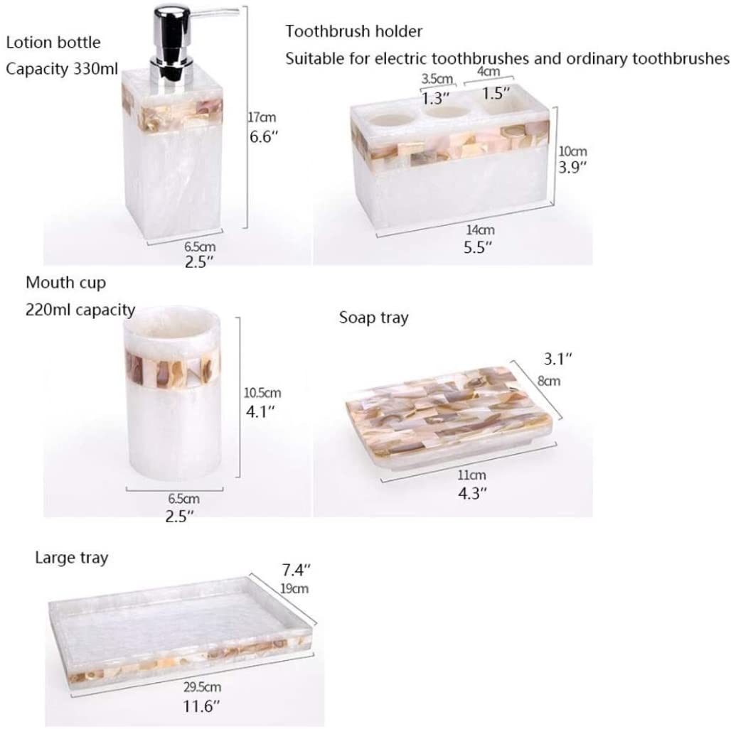 Dispensador Jabón Set Juego De Accesorios De Baño De Carcasa De Lujo Ligero, Soporte para Cepillo De Dientes De Resina, Dispensador De Jabón, Suministros De Baño Baño Accesorios(7pcs)