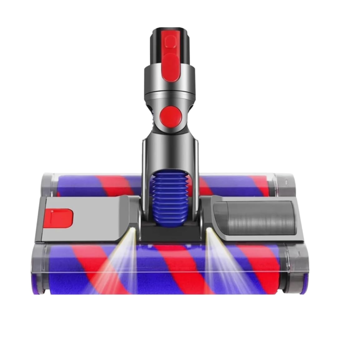 Replacement Dual Soft Roller Brush Head Compatible with Dyson V7 V8 V10 V11 V15 Vacuum Cleaner Nozzel Attachment