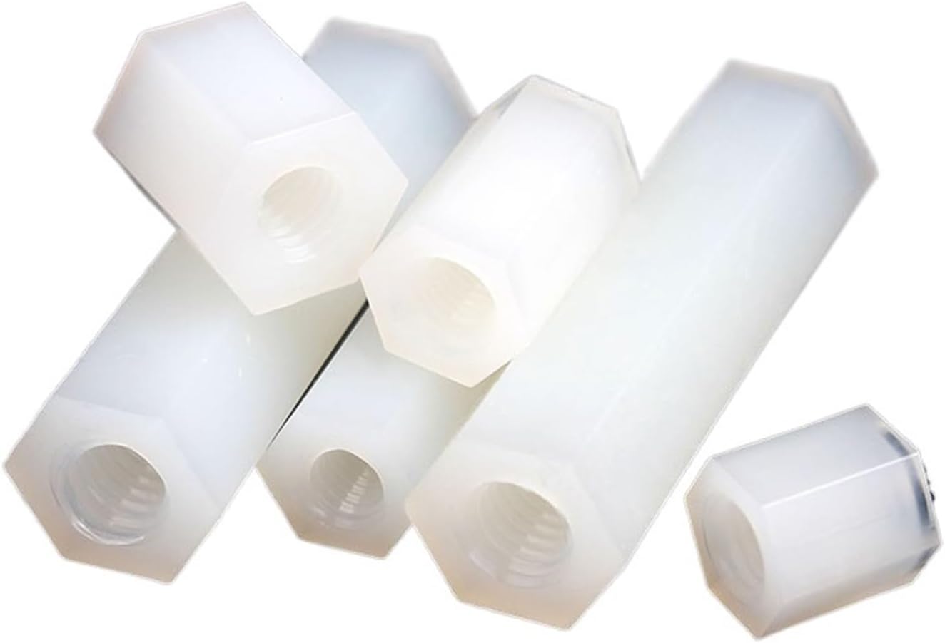 M3 M4 Black White Nylon Hex Female Standoff Plastic Mount Hexagon Thread Motherboard Spacer Pillar Board Nut (Color : Black M3, Size : 50mm (50pcs))