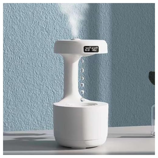 Anti Gravity Humidifier with LED Clock Display, Ultrasonic Water Drip Humidifier, Cool Mist Aromatherapy Diffuser, Floating Water Droplet Humidifier, Rain Cloud Diffuser, Levitating Water Drop