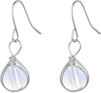 Moonstone Round Dangle and Drop Earrings