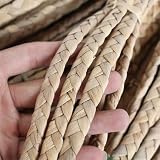 Czsycdsf 10 Meter 3 Strand Fiber Natural Corn Husk Braid Weave Braid Materials, Rattan Weave Material Basket Weaving Reed Weaving Supplies Rope for Crafts, DIY Projects and Repair Supplies, 1cm Width