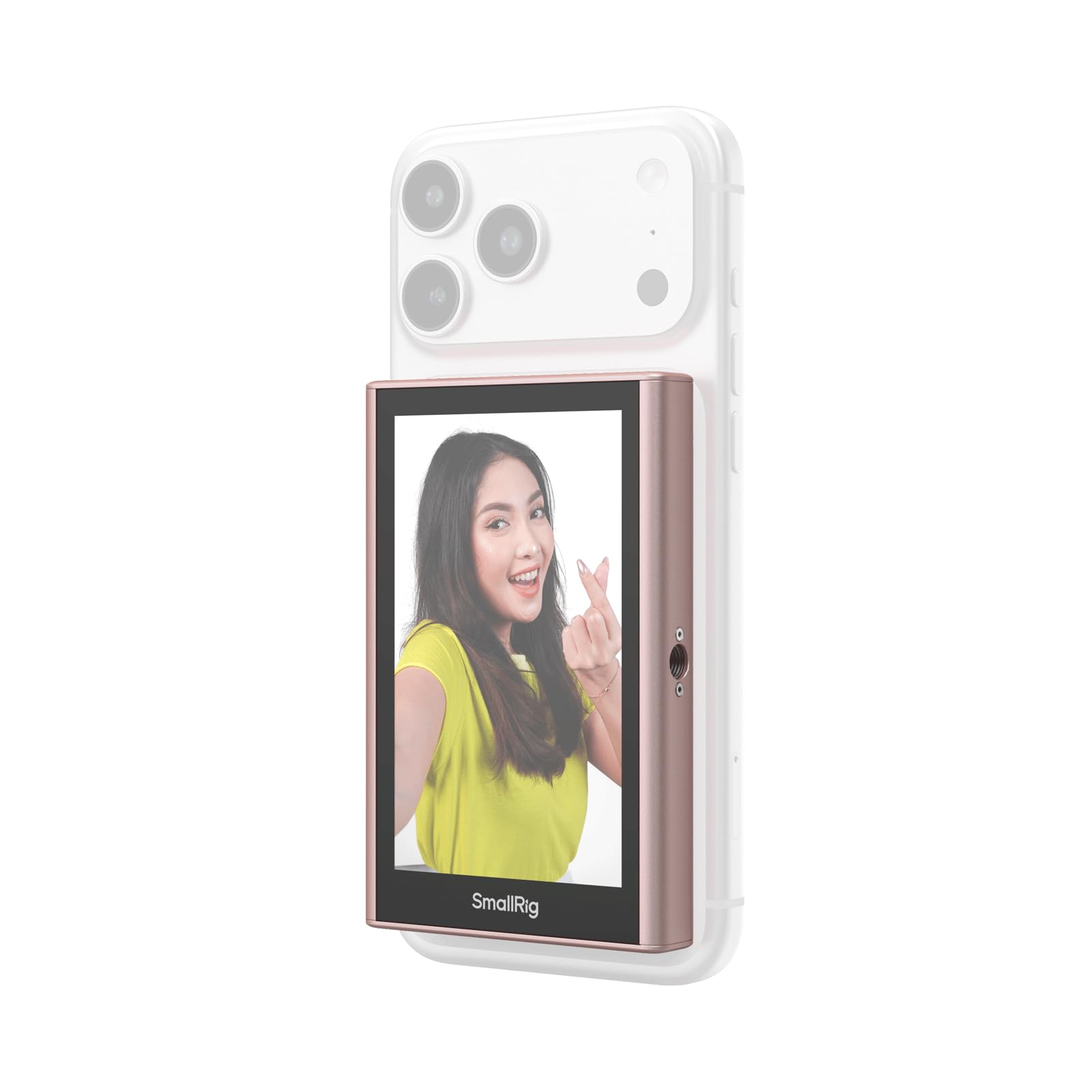 SmallRig Schermo monitor rosa per telefono con controllo wireless, registrazione wireless 1080P, monitor video magnetico per MagSafe per iPhone, per vlog - 5746