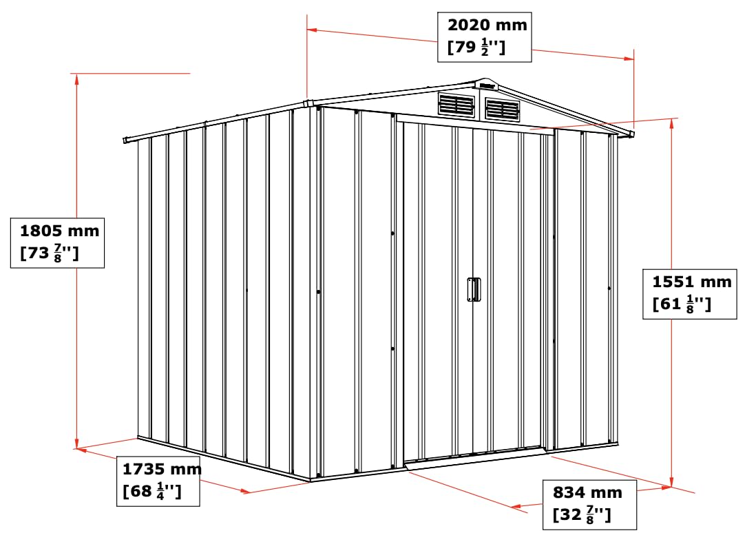 Duramax ECO 6 x 6 (3,33 m²) domek ogrodowy z metalu, cynkowany ogniowo, domek do przechowywania narzędzi, wzmocniona konstrukcja dachu, bezobsługowy wiata, antracyt