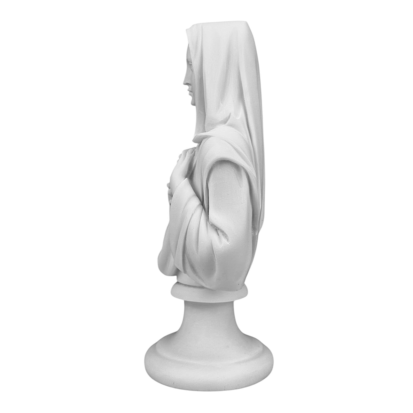 Busto del corazón inmaculado de la Virgen María, estatua de mármol fundido de 8.66 pulgadas, escultura religiosa hecha a mano