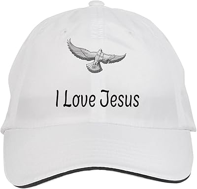 Makoroni - i Love Jesus Christian Pigeon Hat Adjustable Cap, DesM68 White
