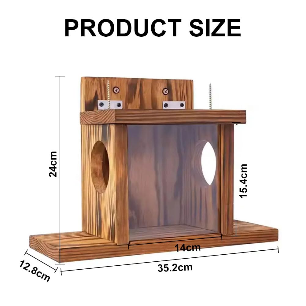 Mangiatoia Per Scoiattoli, Casetta Mangiatoia Per Scoiattoli, Stazione Di Alimentazione, Casetta In Legno Da Appendere, Adatto Per Essere Collocato In Giardini Esterni, Cortili, Corridoi E Balconi