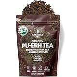 Organic Pu-erh Tea Loose Leaf 16oz Bulk | 100% USDA Organic Aged Fermented Chinese Dark Tea | Premium Full Leaf Pu’er | Earthy & Smooth | Supports Digestion, Gut Health & Metabolism | High Antioxidants | Hot or Iced | Non-GMO