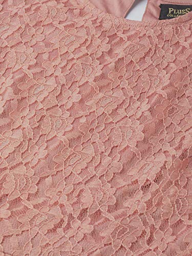 Image of pluss Women Pink Solid Dress (LDR8223-ONIONPINK)